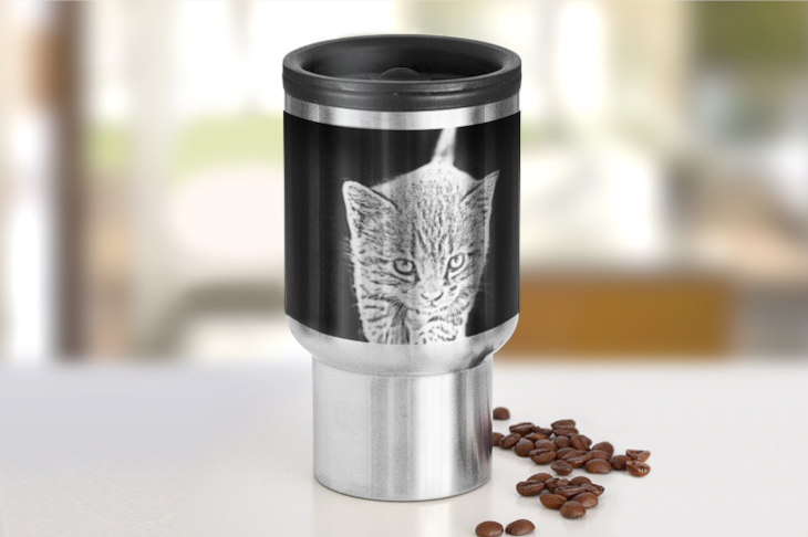 Stainless Steel Travel Mug - Laser Engraved Photo