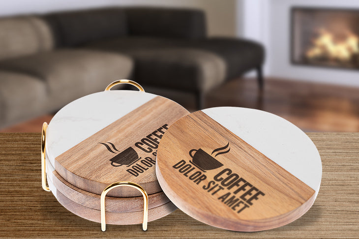 Wood & Marble Coaster
