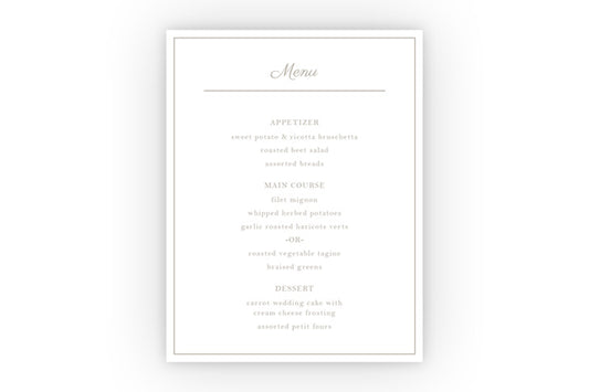 Wedding Menu