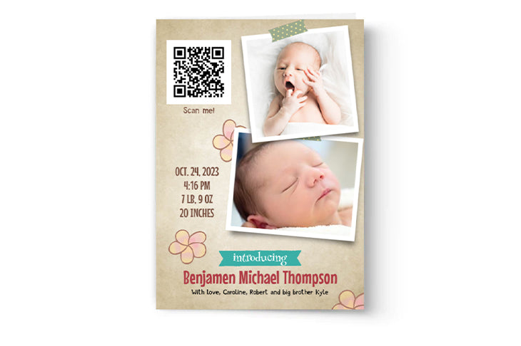 QR Code Card - Birth Announcement