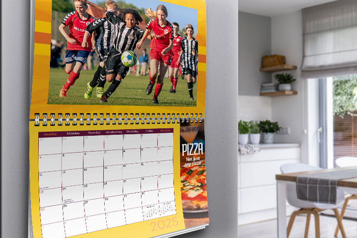Wall-Mounted Calendar with Ad zone - Sports Thematic